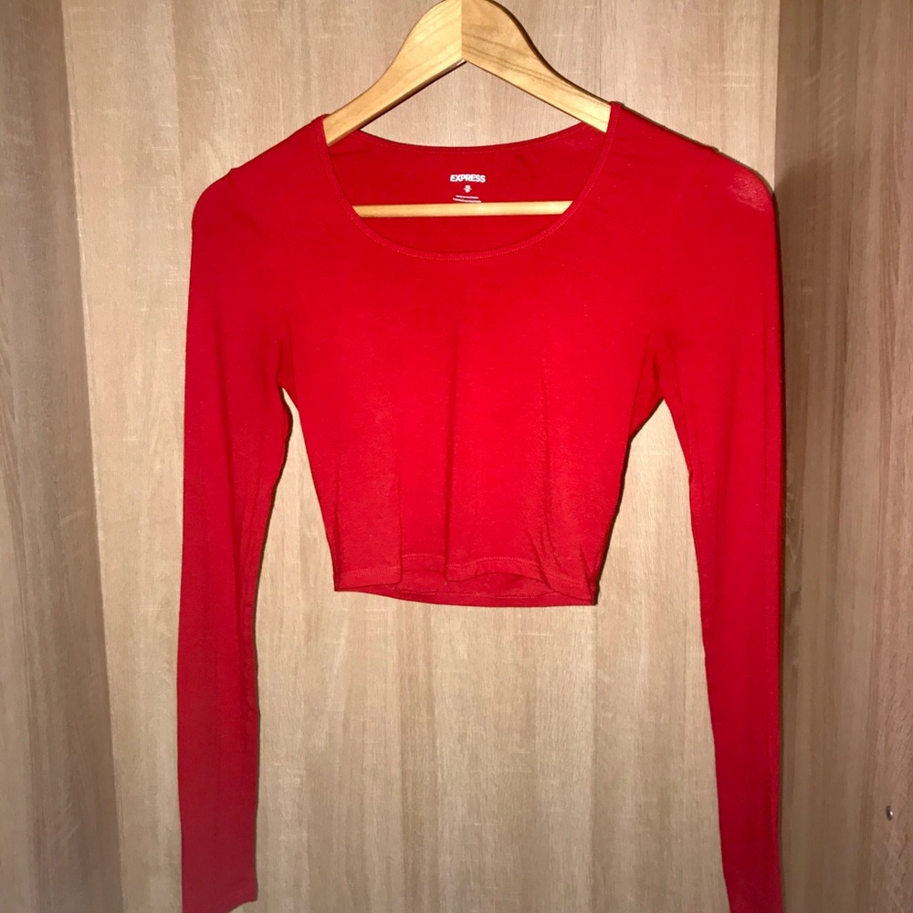 Express long-sleeve crop top